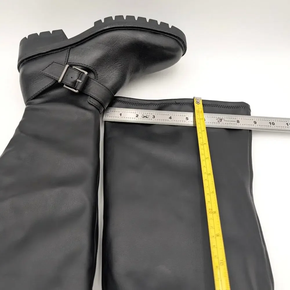 Vince Camuto Abrila Faux Leather Tall Over the Knee Boots Black Size US8M EU39
